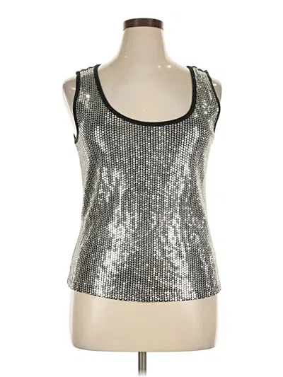 Pre-owned Bisou Bisou Tank Top Silver Halter Neckline Tops