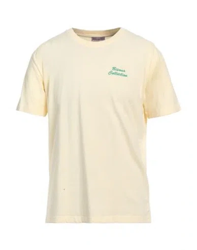 Bisous Man T-shirt Light Yellow Size L Cotton