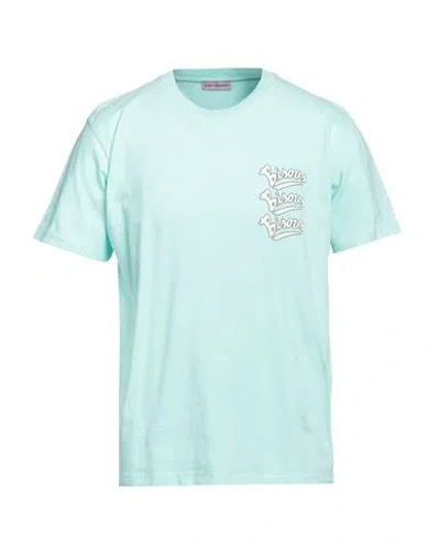 Bisous Man T-shirt Turquoise Size M Cotton In Blue