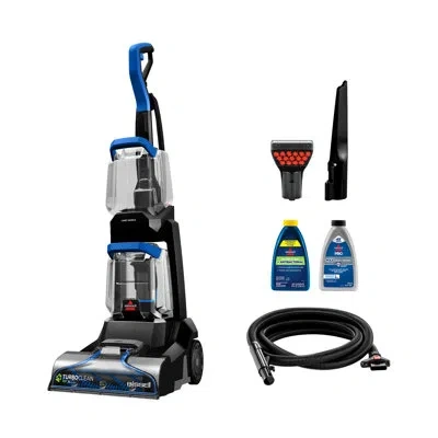 Bissell Turboclean Pet Xl Upright Carpet Cleaner With Upholstery Tough Stain Tool & Formula In Black;blue