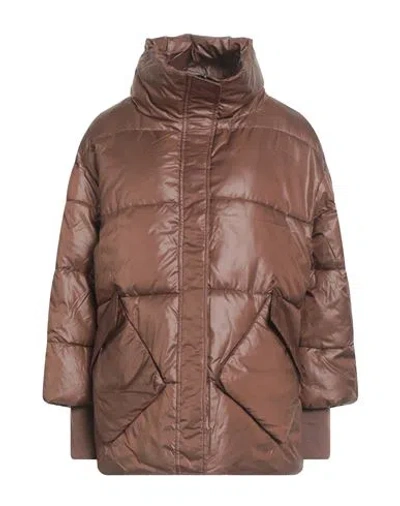 Biston Woman Puffer Brown Size S Polyester
