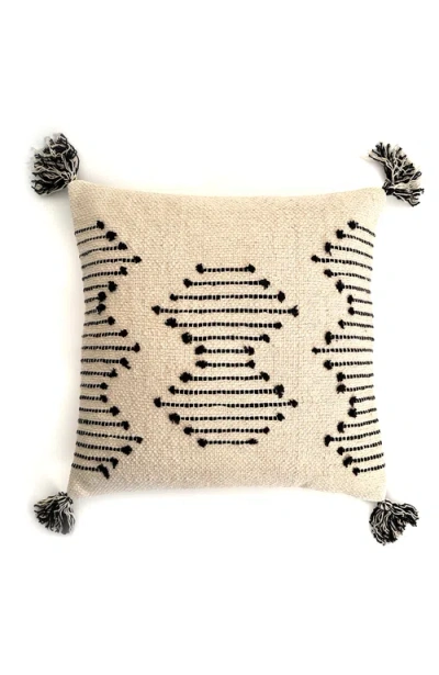 Bit Of Meraki Amaira Throw Pillow In Natural / Black W/ Insert