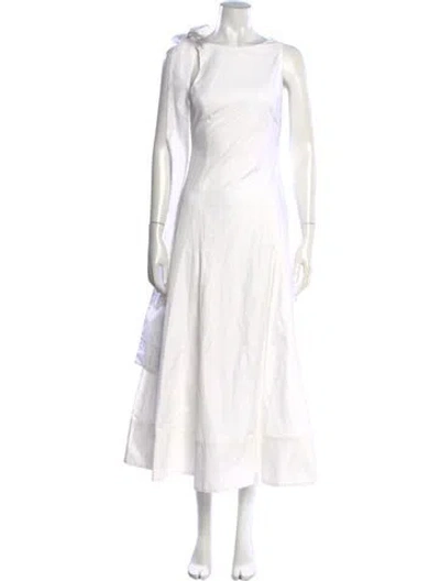 Pre-owned Bite Asymmetrical Midi Length Dress In White