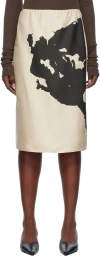 Bite Beige Print Midi Skirt In Cream 0077