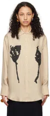 Bite Beige Print Shirt In Cream 0077