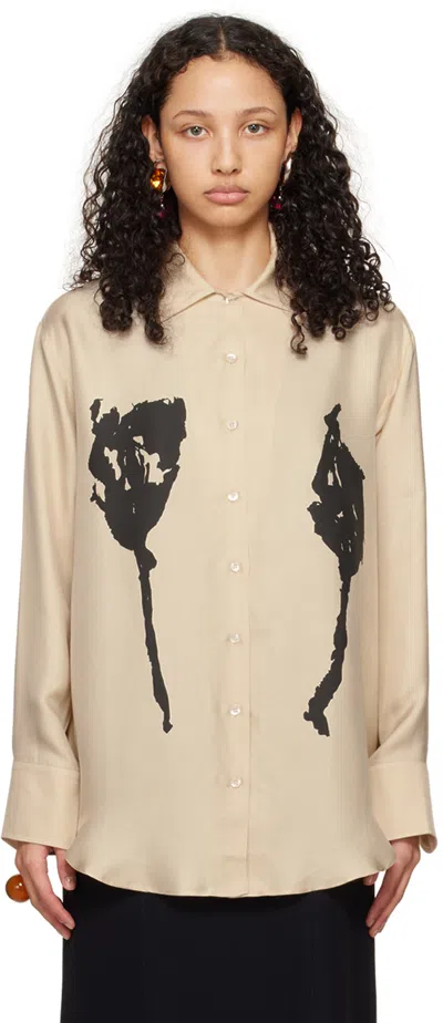 Bite Beige Print Shirt In Cream 0077