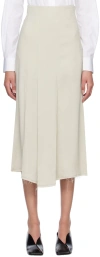 Bite Beige Raw Midi Skirt In Silver Cloud