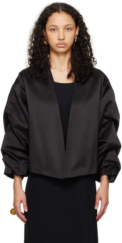 Bite Black Crinkled Sleeve Jacket In Black 0999