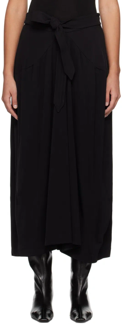 Bite Black Self-tie Maxi Skirt In Black 0999
