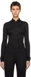 Bite Black Zip Turtleneck In Black 0999