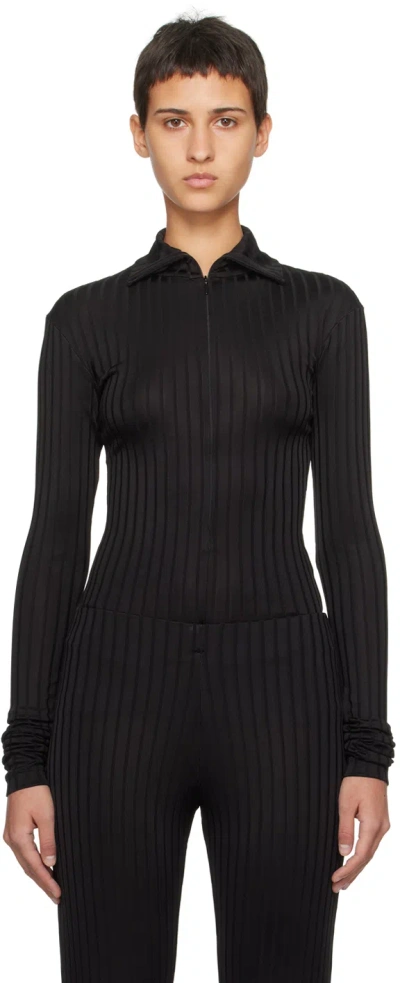 Bite Black Zip Turtleneck In Black 0999