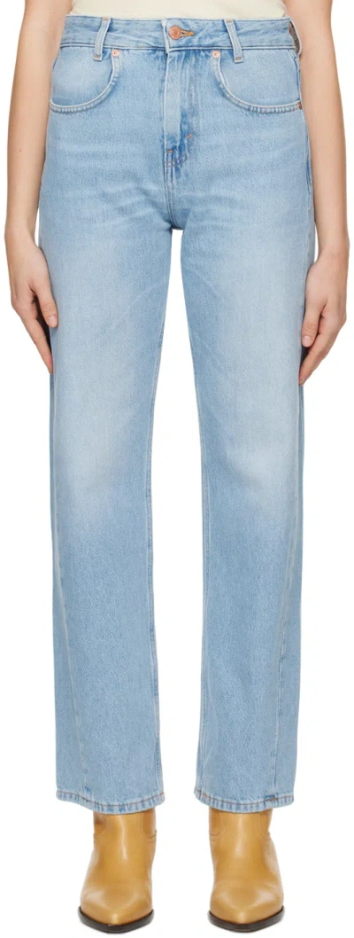 Bite Blue Curved Jeans In Brushed Blue 5035