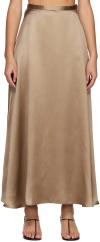 Bite Brown Fluid Midi Skirt In Otter