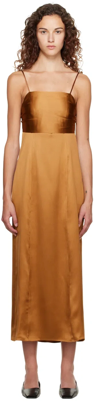 Bite Brown Moreau Midi Dress In Chestnut 0066
