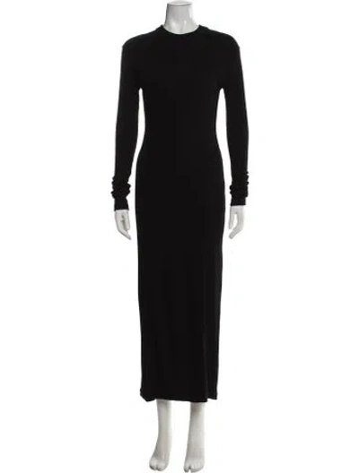 Pre-owned Bite Crew Neck Long Dress In Black