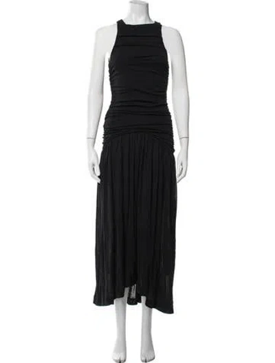 Pre-owned Bite Crew Neck Long Dress In Black