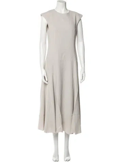 Pre-owned Bite Crew Neck Long Dress In Neutral