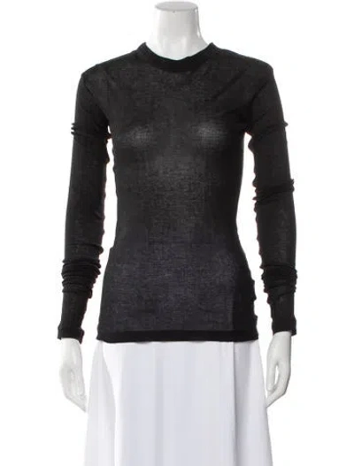 Pre-owned Bite Crew Neck Long Sleeve Top In Gray