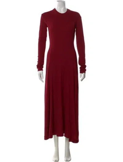 Pre-owned Bite Crew Neck Midi Length Dress In Red
