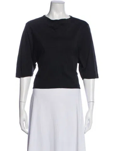 Pre-owned Bite Crew Neck Three-quarter Sleeve Top In Black