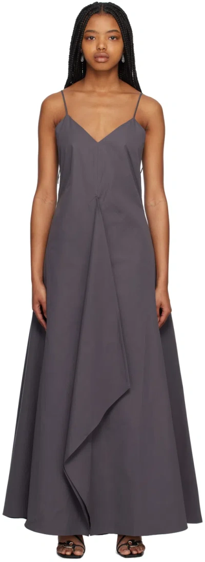 Bite Grey Crisp Midi Dress In Forged Iron