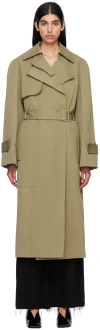 Bite Khaki Polaroid Trench Coat In Covert Green