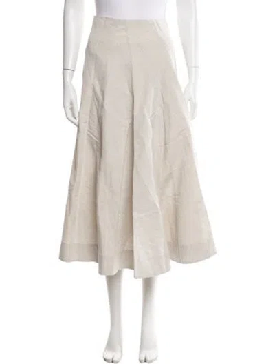 Pre-owned Bite Linen Midi Length Skirt In Neutral
