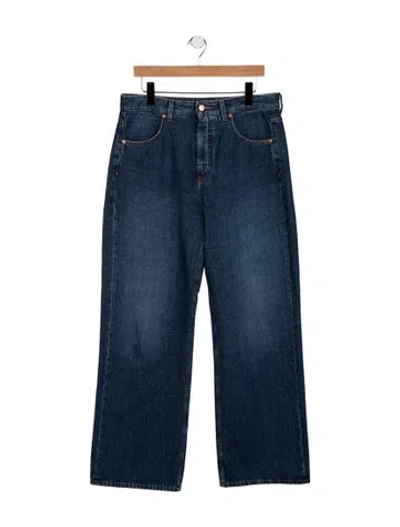 Pre-owned Bite Mid-rise Straight Leg Jeans In Blue