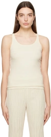 Bite Off-white Rib Tank Top In Summer Cream 0083