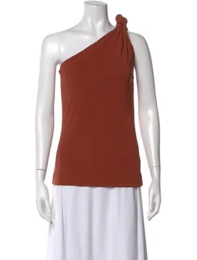Pre-owned Bite One-shoulder Sleeveless Top In Orange