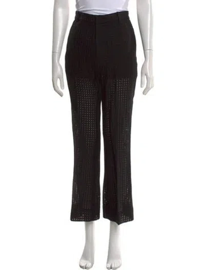 Pre-owned Bite Patterned Straight Leg Pants In Black