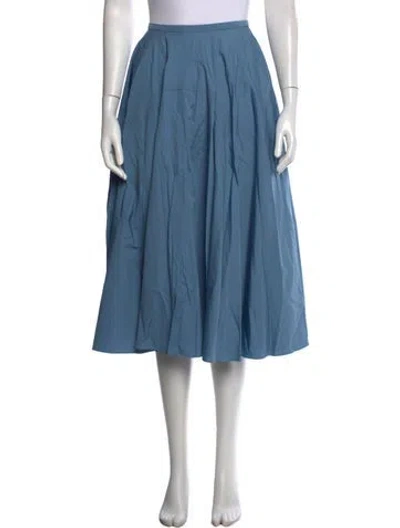 Pre-owned Bite Pleated Accents Midi Length Skirt In Blue