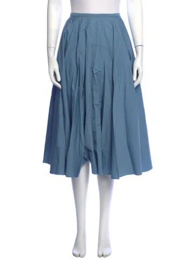 Pre-owned Bite Pleated Accents Midi Length Skirt In Blue