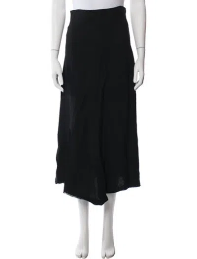 Pre-owned Bite Raw-edge Trim Midi Length Skirt In Black