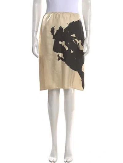 Pre-owned Bite Silk Midi Length Skirt In Neutral