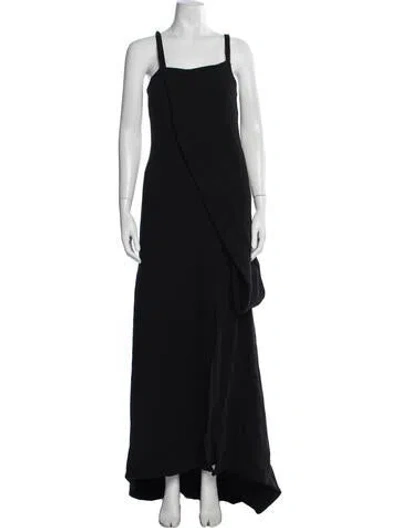 Pre-owned Bite Square Neckline Long Dress In Black