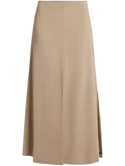 Bite Studios Slit-hem Jersey Skirt In Brown