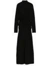 Bite Studios Ruched Long Sleeve Jersey Turtleneck Dress In Black
