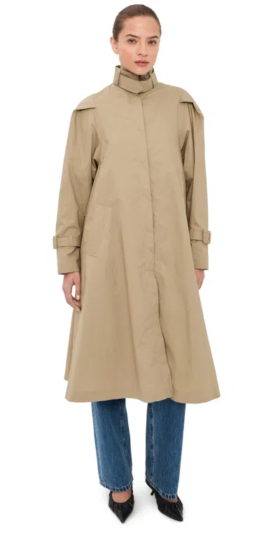 Bite Studios Chet Light Cotton Trench Coat Barley In Brown