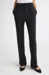 Bite Studios Cora Slim Drapey Organic Wool Trousers In Black