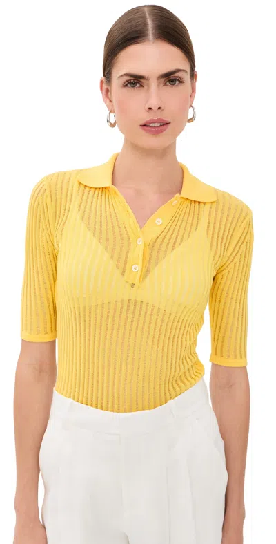 Bite Studios Cotton Net Rib Top Daffodil In Yellow