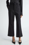Bite Studios Credo Frill Organic Wool Flare Trousers In Black