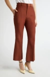 Bite Studios Organic Wool-silk Credo Flared Trousers In Rust