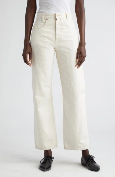 Bite Studios Curved Organic Cotton & Linen Jeans In Summer Cream