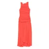 Bite Studios Evidente Gathered-waist Dress In Red