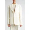 Bite Studios Ecole Flannel Single-breasted Blazer Jacket In Off White