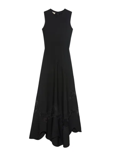 Bite Studios Elegant Midi Dress With French Lace Inserts In Multi