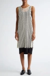 Bite Studios Organic Cotton Lace Mini Shift Dress In Off-white/black