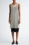 Bite Studios Organic Cotton Lace Mini Shift Dress In Off-white/black