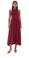 Bite Studios Evidente Cotton Midi Dress In Beetroot